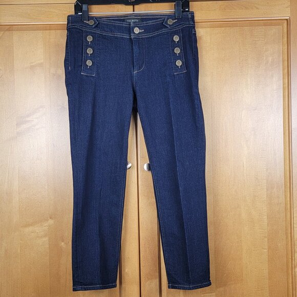 Talbots Denim - Talbots Dark Wash Stretch Denim Nautical Sailor Cropped Jeans - 6P
